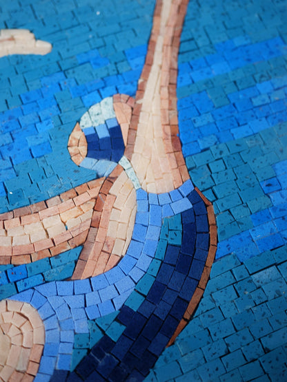 Swimming Women Mosaic Art