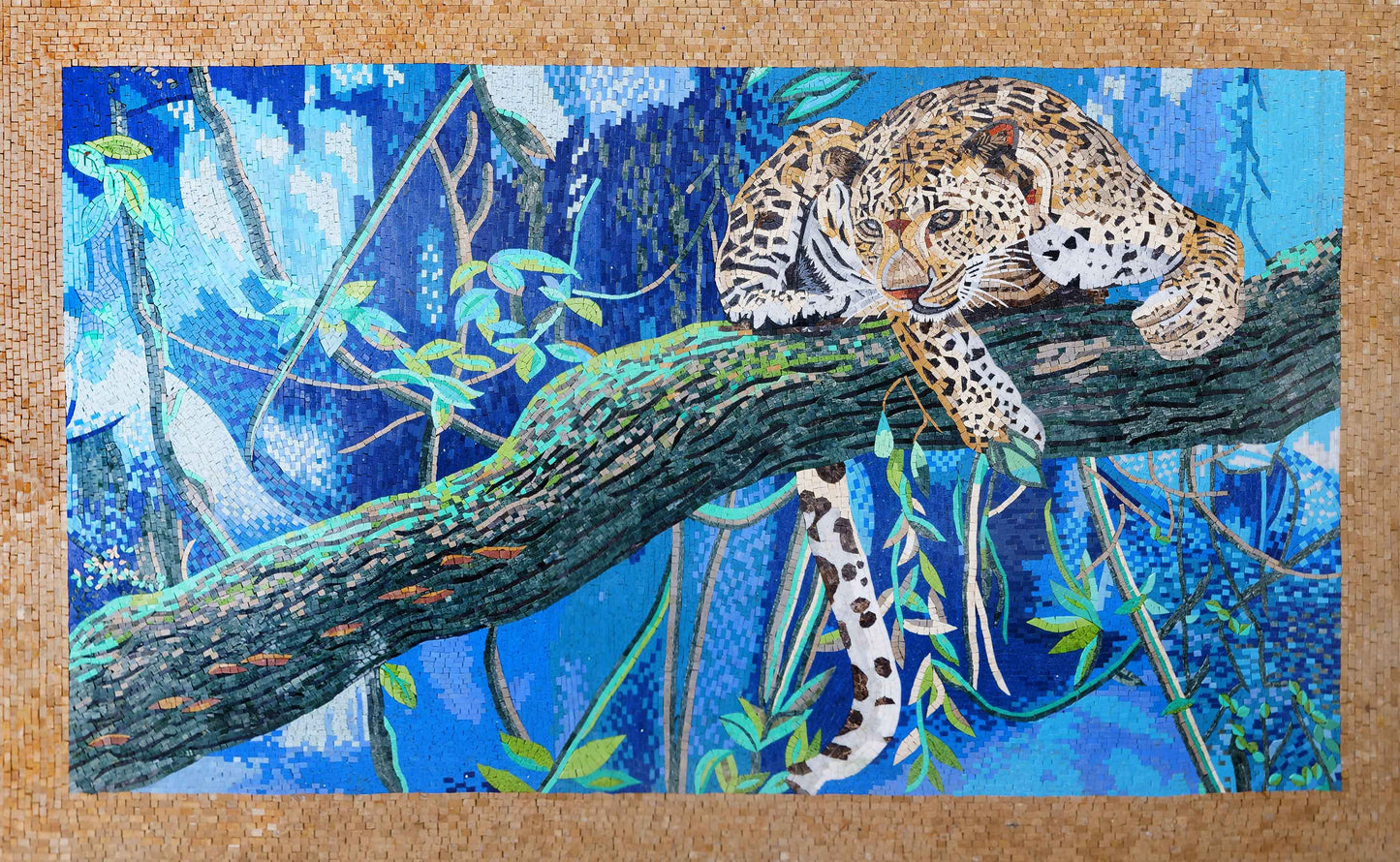 The Perched Leopard Animal Mosaic Wild Art