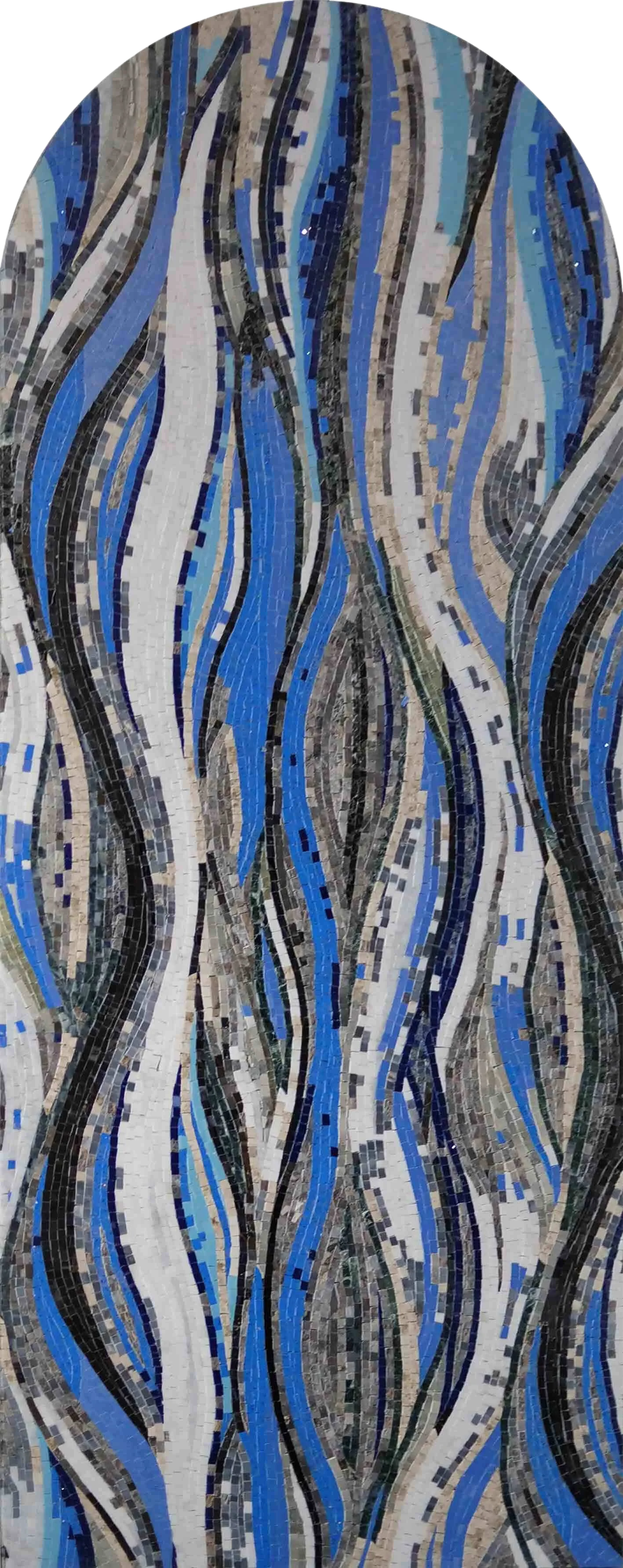 Wavy Blues - Modern Mosaic Art