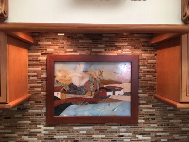 Semi Precious stones Petal Mosaic Art