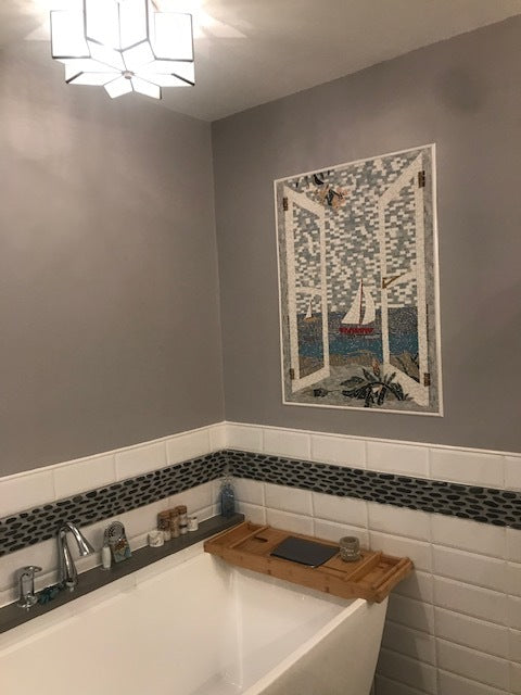 Mosaic Wall Art - Sailing Balcony View