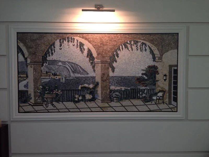 Sea View Natural Scene Stone Tuscan Mosaic Mural