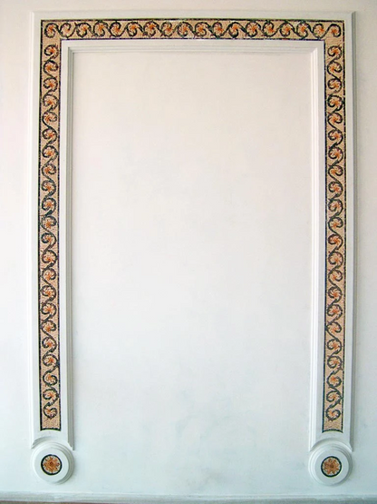 Floral Marble Border Mosaic