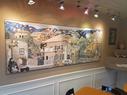 Beautiful Village Natural scene stone mosaic