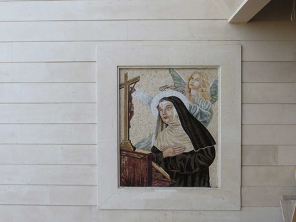 St Rita Marble Mosaic Portrait