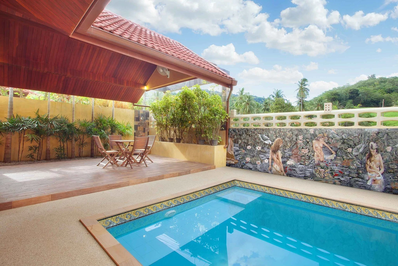 Bathing Mermaids Marble Mosaic