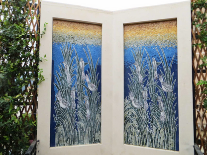 Mosaic Artwork - Birds on a Plant