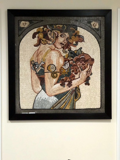 Woman carrying fruits Mosaic Mural Art