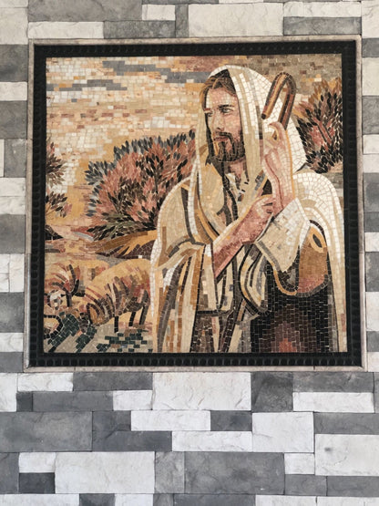 Stone Art Mosaic Jesus The Shepherd