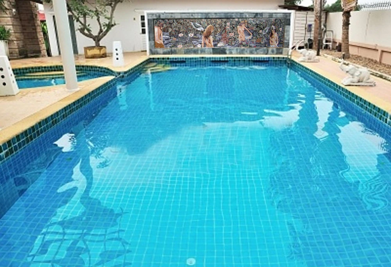 Bathing Mermaids Marble Mosaic