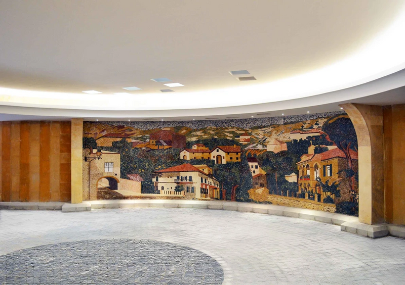 Beautiful Village Natural scene stone mosaic