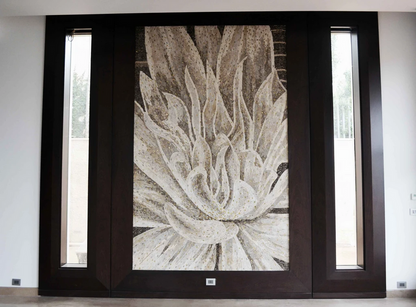 Mosaic Flower Art - White Dahlia