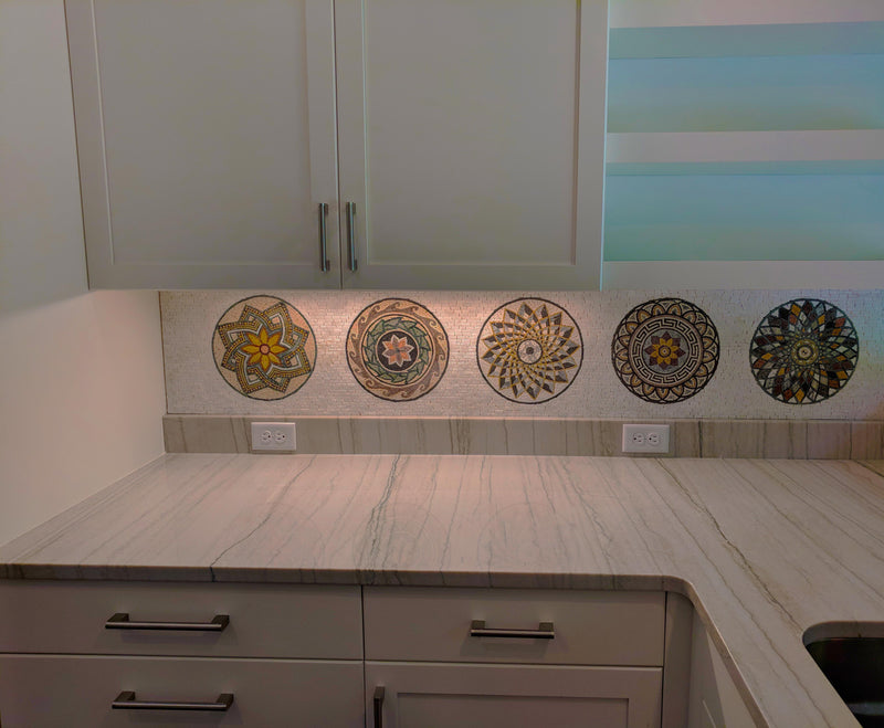 Cinque Geometric Mosaic Medallions