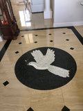 Mosaic Medallion Art - White Dove