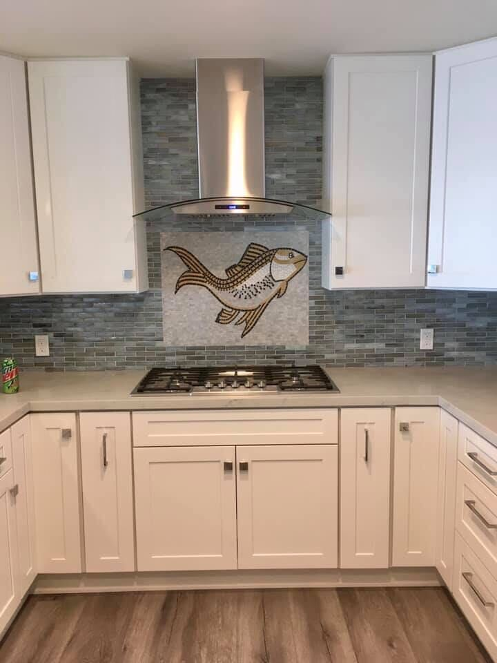 Aquatic Swimming Fish Mosaic