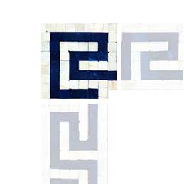 Mosaic Corner - Black Greek Keys