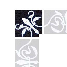 Floral Pattern Stone Mosaic Corner