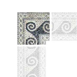Waves Marble Mosaic Corner