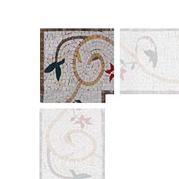 Marble Mosaic Corner - Floral