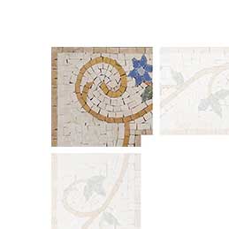 Mosaic Flower Corner - Blue Elegance