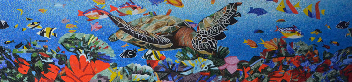 Aquatic Ocean Mosaic Scene - Glass Mosaic Art