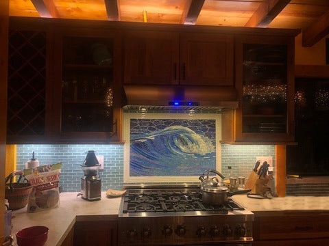 Marble Mosaic - Detailed Wave Design