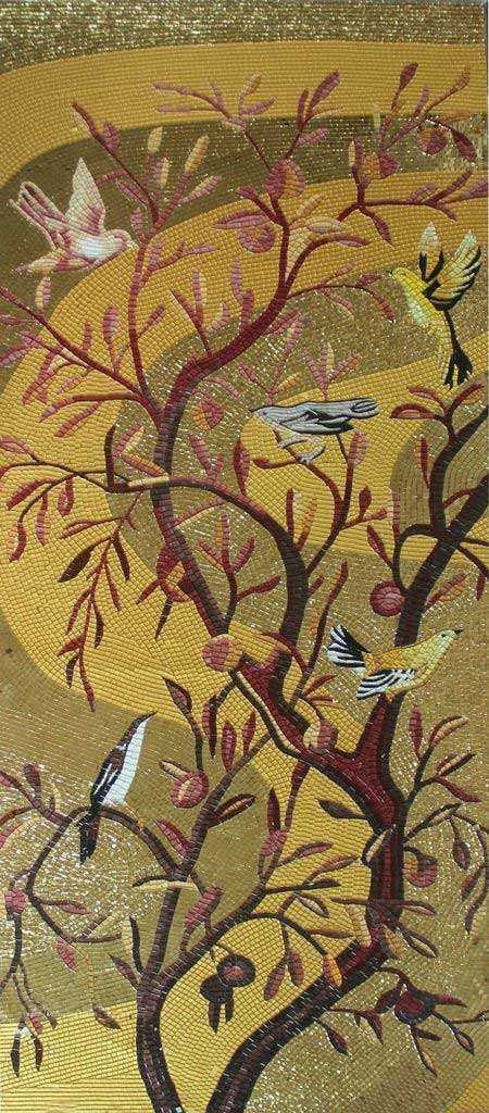 Mosaic Mural - Autumn Tree Birds