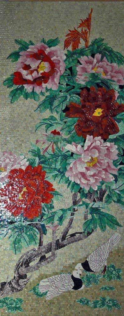 Mosaic Artwork - Flowering Branches