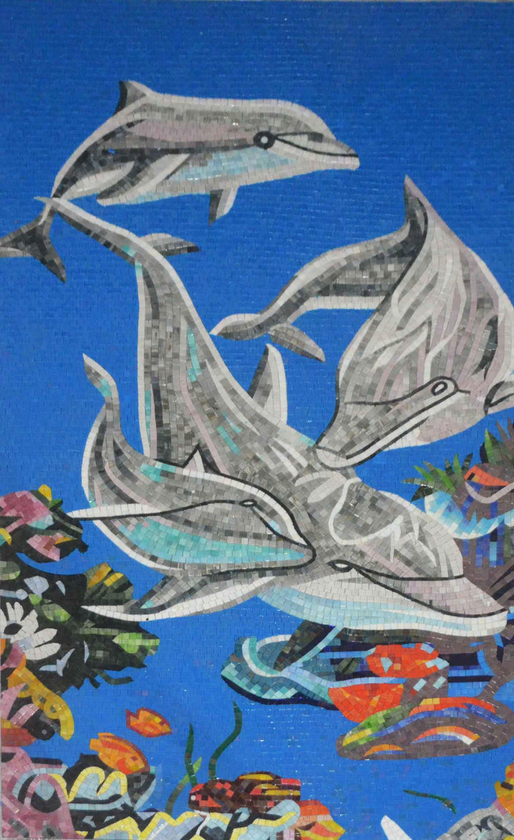 Dolphin Squad - Mosaic Wall Art