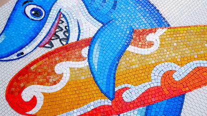 Aussie the Surfer Shark - Comic Mosaic