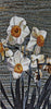 Floral Mosaic Tile Art - White Poppy