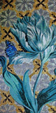 Mosaic Tile Art - Blue Lagoon Flower