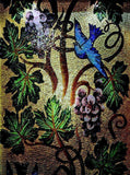 Mosaic Mural - Blue Bird in Gold