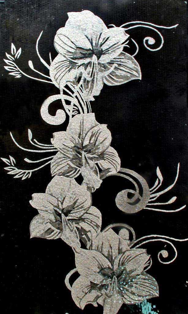 Mosaic Tile Art - White Amaryllis