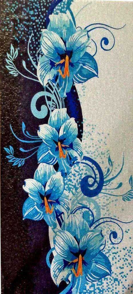 Flower Mosaic Art -Blue Iris