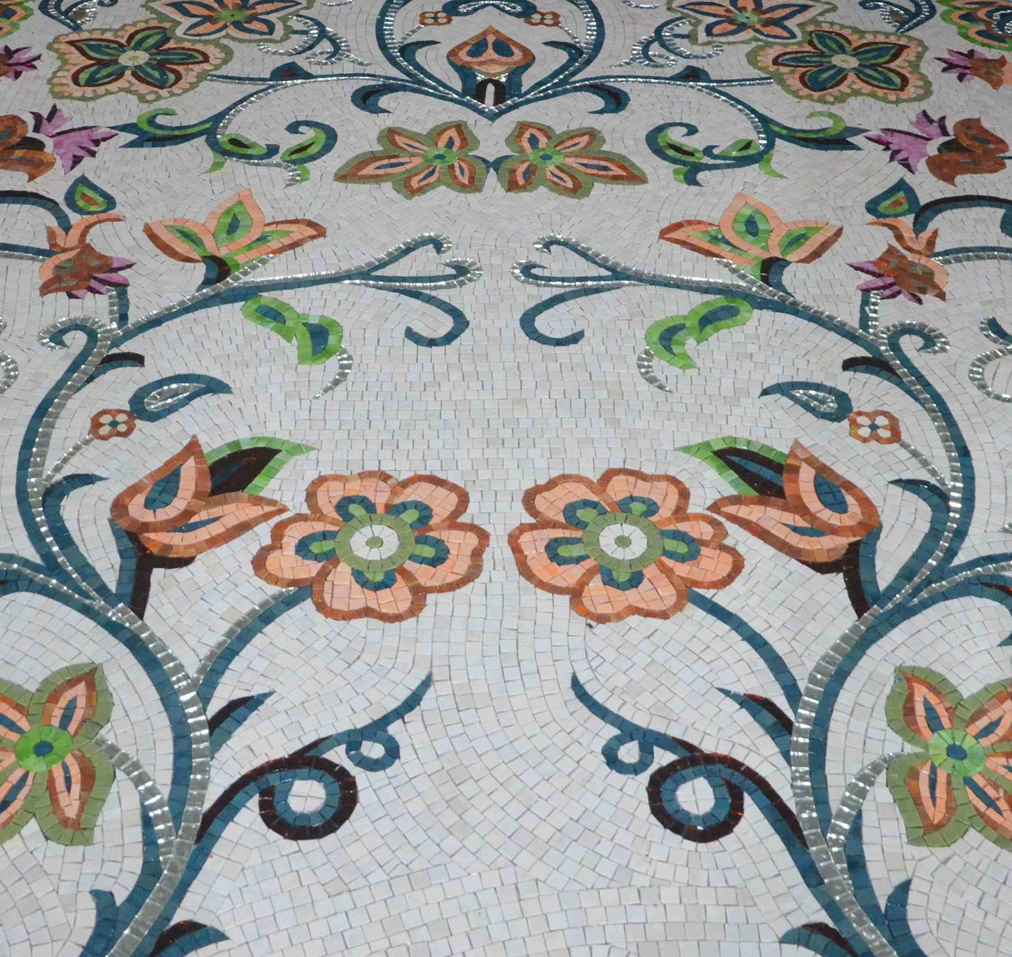 Glass Mosaic Art - Colorful Flowers