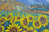 Sunflower Field Van Gogh Reproduction - Glass Mosaic Art