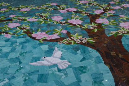 Glass Mosaic Art - Blossoming Trees