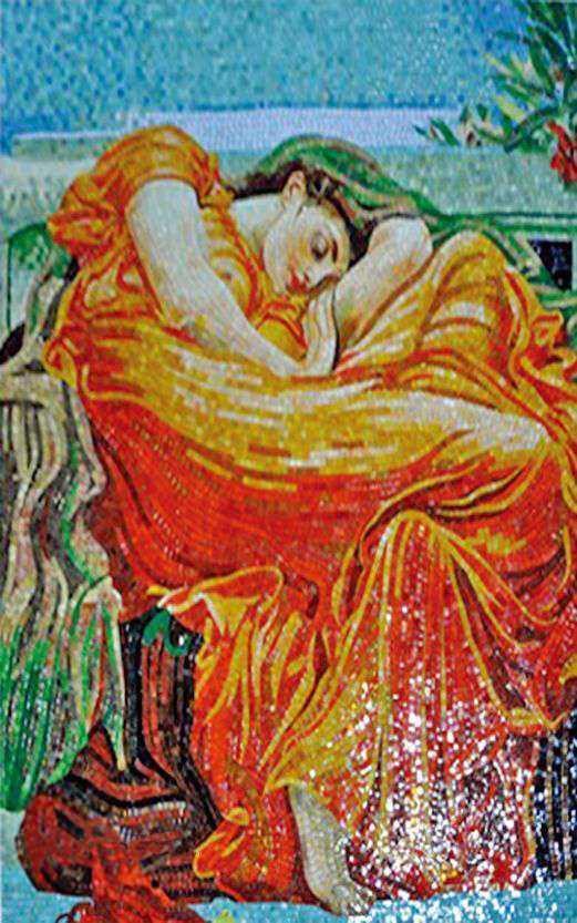 Frederic Leighton Flaming June" - Mosaic Reproduction "
