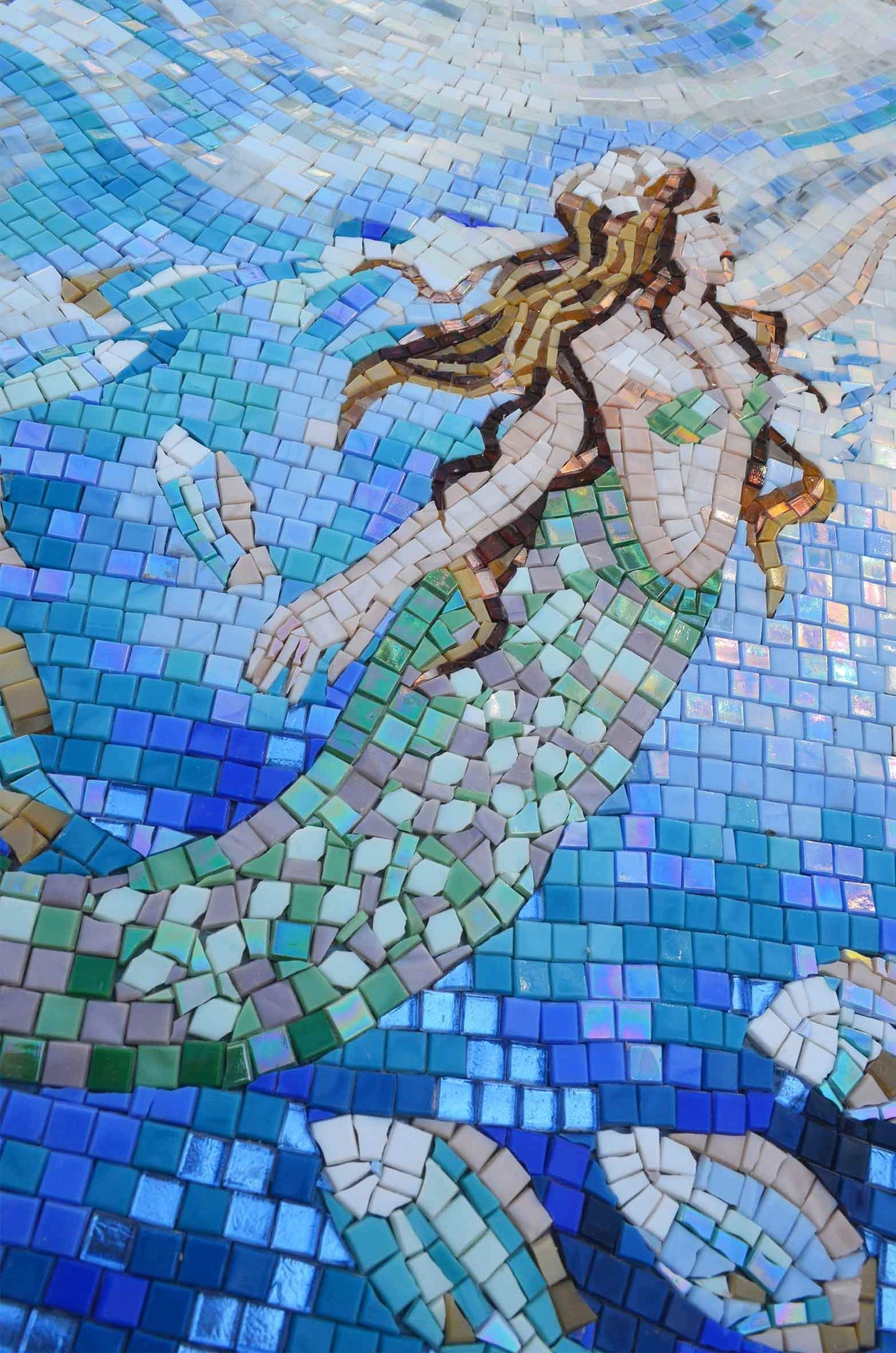 Mermaid Reaching for the Star - Glass Mosaic