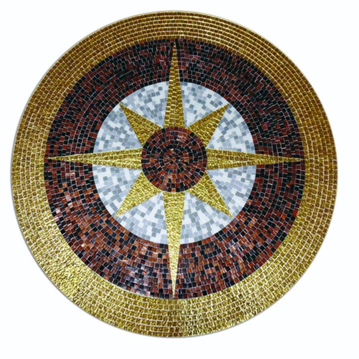 Geometric Glass Star - Mosaic Art