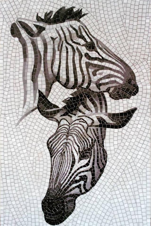 Zebra Glass Mosaic