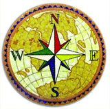 Multi Directional Compass Glass Mosaic