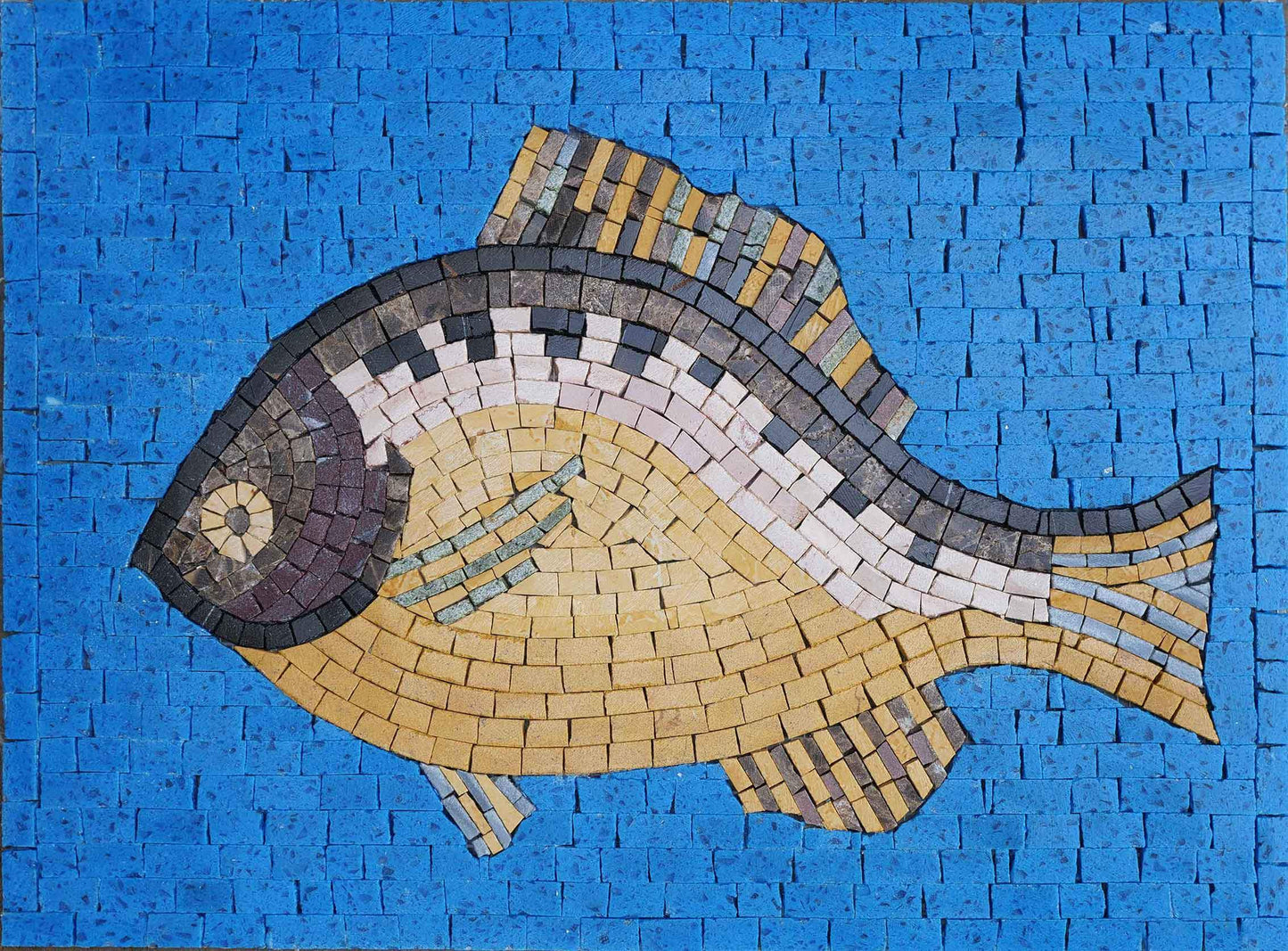 Bluegill In Blue -  Fish Mosaic Art