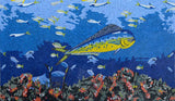 Fish Underwater View Marble Mosaic Handmade