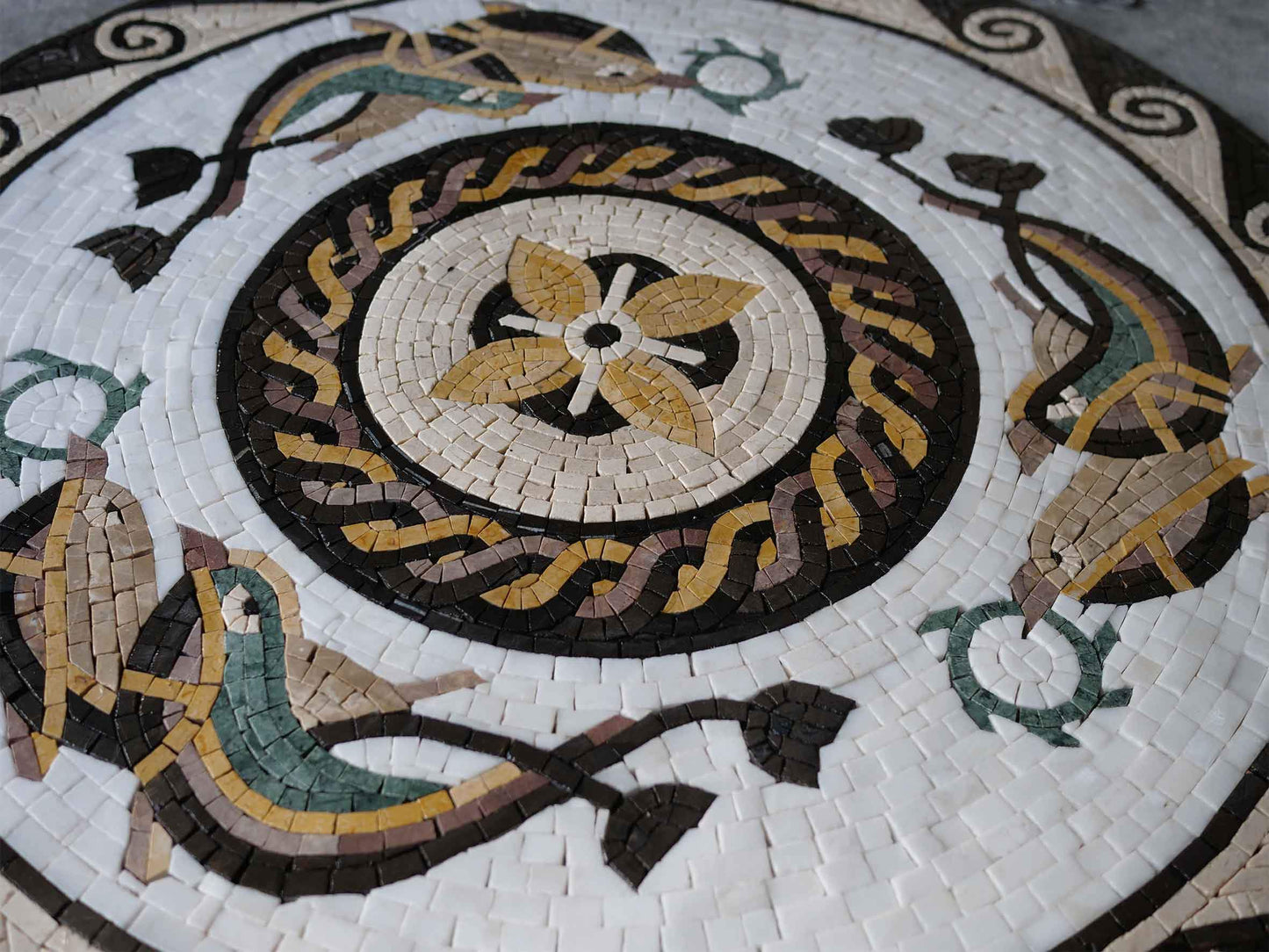 Swimming Fish Couples Mosaic  Medallion