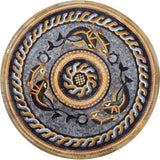 Nautical Medallion Design Mosaic Stone Art