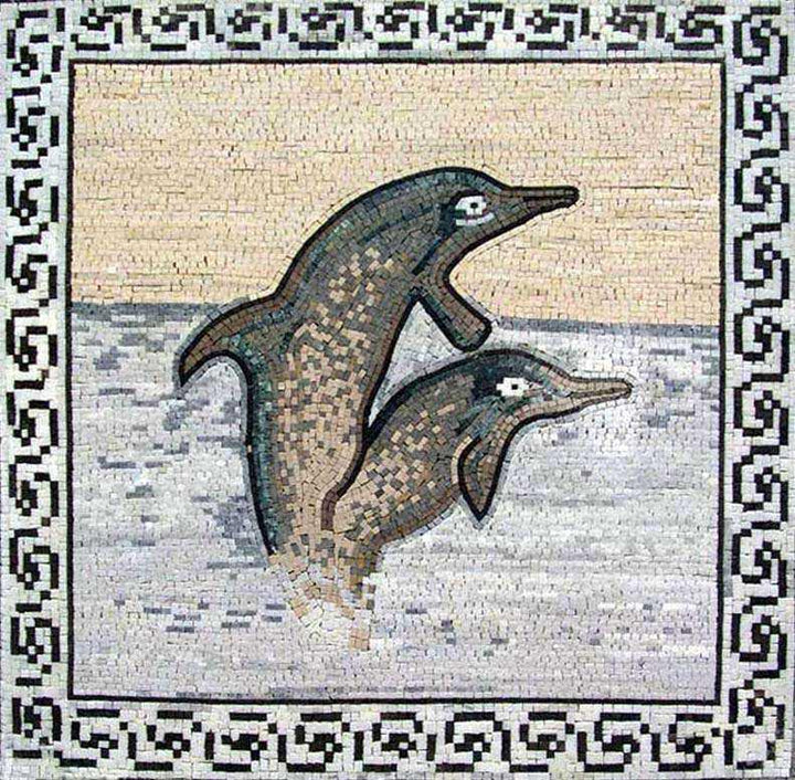 Dolphins Mosaic Mural
