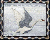 Mosaic Art - Flying White Swan