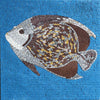 Brown Angel Fish on Blue - Mosaic Wall Art